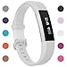 Henoda Compatible with Fitbit Alta/Fitbit Alta HR Bands, Small White Soft Replacement Band Adjustable Sport Strap Compatible for Fitbit Alta/Fitbit Alta HR/Fitbit Ace Fitness Wristbands