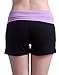 HDE Women's Yoga Workout Shorts Exercise Mini Hot Shorts, Black and Lavender, X-Large