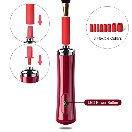 Makeup Brush Cleaner, Deep Cleaning Brushes Dryer Machine cosmetic brush cleaner tool with 8 Rubber Holders for All Size Make up Brushes Perfect for Beauty Personal Care Battery Included