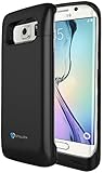 Galaxy S6 Edge Battery Case: Stalion Stamina Rechargeable Extended Charging Case (Jet Black) 3500mAh Protective Charger Cover with LED Charge Indicator Light