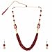 Efulgenz Indian Jewelry Sets for Women Bollywood Jewelry Faux Pearl Necklace Handcrafted Traditional Beaded Multi Stranded Necklace with Dangler Earrings Indian Bollywood Jewelry Sets for Women (Red)