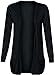 Fashion Wardrobe Womens Long Sleeves Drop Pocket Boyfriend Cardigan Ladies Open Casual Tops 8-14 (USA 6-8 / UK 6-10 (S/M), Black)