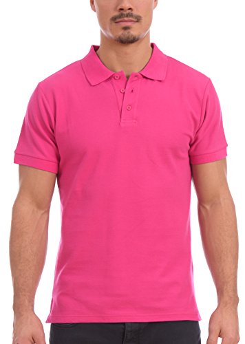 Llx men s basic pique polo shirt (pink, medium)