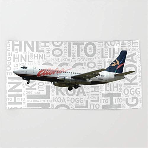 ruishandianqi Aloha Airlines Boeing 737-200 with Airport Codes Beach Towel 31x51 Inches