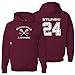 The Creating Studio Adult Retro Stilinski 24 Beacon Hills Lacrosse 2-Sided Hoodie (Large, Maroon)