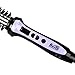 Berta Curling Iron Brush Professional Travel Dual Voltage, Hair Curler 3 in 1 Round Hot Ceramic Toumaline, Hair Straightener Heat Curling Wand Salon, Flat Iron LED Anti-Scald Cool Tip, Purple