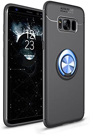 Highley Galaxy S8 Case with Magnetic 360 Rotating Ring Holder Slim Kickstand Case