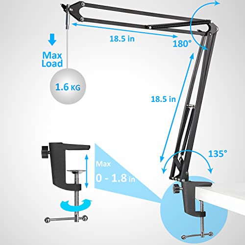 Extended Rode Podmic Stand with Pop Filter, Professional Boom Arm and