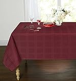Spill Proof/Stain Resistant Plaid Tartan Fabric Tablecloth by GoodGram - Assorted Colors & Sizes (60 in. W x 102 in. L Oblong, Burgundy)