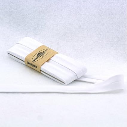 Oaki Doaki Jersey-Einfassband 3m, elastisches Schrägband, Breite: auf 2cm vorgefalzt, weiß(300)