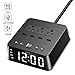 Yostyle Alarm Clock Charger w/4 Surge Protector USB Ports & 3 AC Outlets, 6ft Cord Power Strip Station for Hotel Home,UL Tested (Dual Alarm,4 Dimmer Brightness,Snooze,ON/Off Switch,Battery Backup)