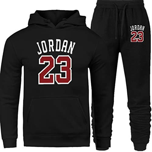 Tracksuit Fashion Jordan 23 Men Sportswear 2 Piece Cotton Hoodie+Pants Sporting Suit Male