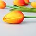 StillCool Artificial Flowers Tulip 12pc/Set Pu Stunning Holland Mini Tulip Real Touch Wedding Flower Artificial Flowers Latex Plants for Party Home Hotel Event Decoration (Orange)