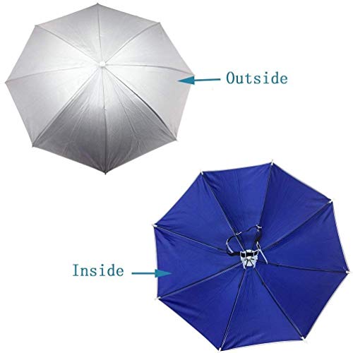 DreamsEden 26'' Diameter Fishing Umbrella Hat, Hands Free UV Protection Umbrella Headwear Cap for Youth Teen Girls Boys Hiking Gardening Golf