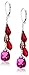 Amazon Collection Sterling Silver Swarovski Elements Multi-Teardrop Earrings