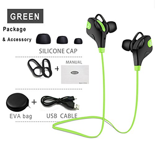 Prime wireless bluetooth headset - Hands free noise cancelling with microphone - Best over ear waterproofing headphones for sports 4.1 version portable for use with iPhones, Androids and most devices
