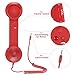 Koicaxy Cell Phone Handset, Retro Telephone Handset 3.5 mm Wired Anti Radiation Noise Reduction Receivers for iPhone, Android Mobile Phones, Smartphone (Red)