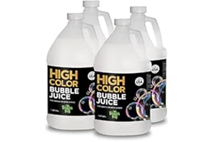 Froggy's Fog High Color Bubble Juice, Strong, Long-Lasting Bubble Solution Creates Iridescent Bubbles for Bubble Machines and Bubblers, 4 Gallon Case