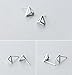Helen de Lete Simple Pattern Minimalist Simplified 3D Triangle Sterling Silver Stud Earrings