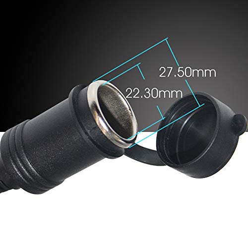 [2 Pack] KUNCAN Car Cigarette Lighter Female Socket Extension Cable - O Ring Terminal Connector, Eyelet Terminal Harness Extension Charge Cable, Fused 10A 12V 3FT - Thumbnail 2