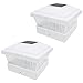 iGlow 2 Pack White Outdoor Garden 5 x 5 Solar LED Post Deck Cap Square Fence Light Landscape Lamp Lawn PVC Vinyl Wood