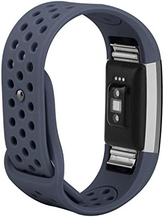 For Fitbit Bands, Wristband Adjustable Comfortable Soft Silicone Replacement Band for Fitbit Charge 2 Fitness (Gray, Small (5.5”-6.7”))
