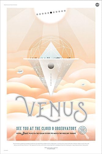 Venus: See You at the Cloud 9 Observatory - NASA JPL Space Tourism Travel Poster 12" x 18" (Unframed) - Certified Printed by DigitalFusion CTI with Archival inks in the U.S.A