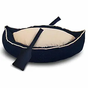 PRAZUCHI Lil Boaty Bolster Dog Bed with Two Cute Soft Paddles - for Small and Medium Sized Breeds