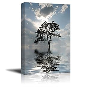 Beautiful Landscape Water Reflection Painting Artwork for Home Framed