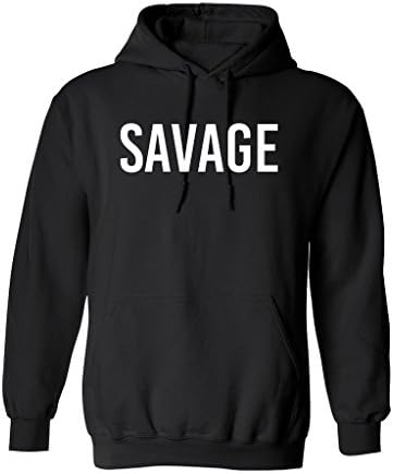 ShirtShop Apparel "Savage" Graphic Design Hoodie T-Shirt - X-Large (Black)