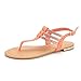 DREAM PAIRS ESTELLE Women's Casual Strappy RhinestonesThong Buckle Strap Gladiator Flat Sandals