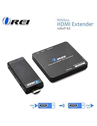 Orei - Kit de transmisor y receptor HDMI inalámbrico Pro 1080P   hasta 100 pies   perfecto para transmisión desde portátil, PC, cable, Netflix,  , PS4 a HDTV proyector