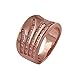 Elegant Women D¨¦cor Xmas Gift new classical rose gold plated spin white CZ filled copper ring size 8