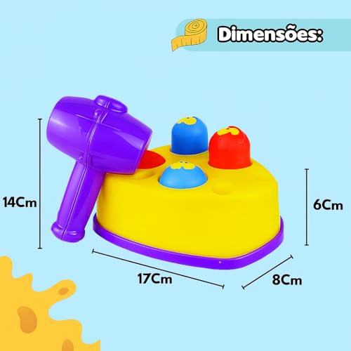 Brinquedo Educativo Para Bebe Ratta Tuff Bate Bate Martelinho Didatico Brinquedo Criança 1 ano de Idade