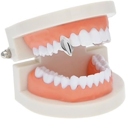 AOVR Hip Hop 14k Gold Plated Bling Bling Teeth Vampire Fangs Grillz Caps Top & Bottom Grill Rapper Set