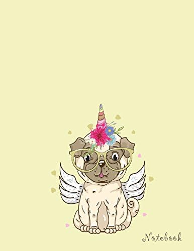 Notebook: Cute dog on yellow cover and Lined pages, Extra large (8.5 x 11) inches, 110 pages, White paper: Volume 5 (Cute dog on yellow notebook) Paperback – 11 May 2018