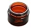 TOPWEL 30ML(1 OZ) Amber Glass Empty Refillable Cosmetic Cream Jar Pot Bottle Container (3pcs)