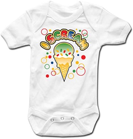 Funny Cute Slogan Baby Grow I Scream Ice Cream Official Babies White Vest