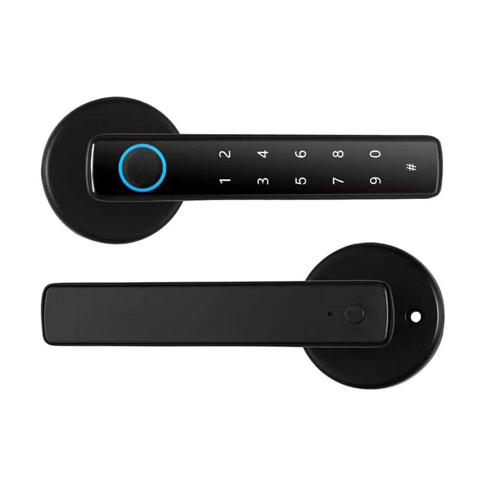 Splenssy Smart Lock Keyless Door Lock with Password, Tuya App Remote Control, BT 4 in 1 Biometric Door Lock for 35-55mm Office Home Bedroom Door Fingerprint Unlock