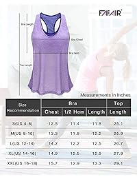 Camiseta de tirantes para mujer con sujetador integrado, liviana, para yoga, entrenamiento, gimnasio, fitness