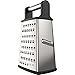iCooker Cheese Grater [Stainless Steel] 4 Sided Box Grater - Premium Quality Zester for Vegetables, Fruits, Ginger, Chocolate & Nuts - Best Slicer With Sharp Blades [Black Handle]