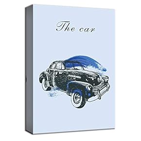 The Antique Car Blue Painting Artwork for Framed