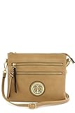 Functional Multi Pocket Crossbody Bag with Emblem