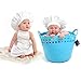 Coromose Cute Baby White Cook Costume Photos Photography Prop Newborn Hat