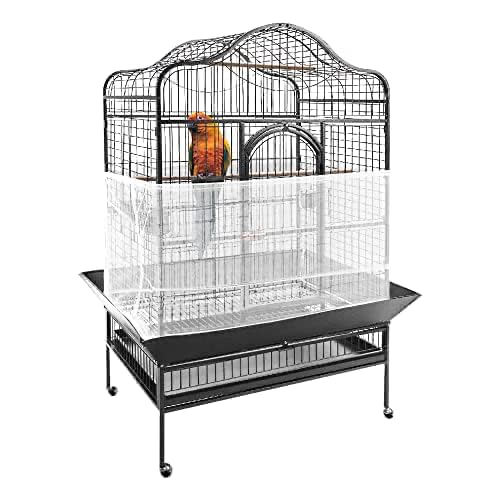 Photo 1 of SIMENA Bird Cage Seed Catcher, Skirt for Cages, Nylon Mesh Cage Liners, Easy Cleaning Cover for Small and Medium Sized Cages (White, 45"-59")