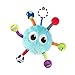 Sassy Grasp & Giggle Guy | Developmental Plush Toy for Early Learning | Squeak, Rattle and Chime | Attaches to Baby Gear for Travel