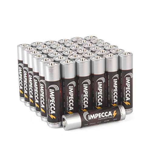 Impecca AAA Batteries, All-Purpose Triple A Alkaline Battery for Everyday (48-Pack) High Performance, Long Lasting Shelf Life, for Clocks, Remotes, Toys & Electronic 48-Count - Platinum Series