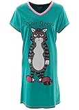 Lazy One Women's Feline Sleepy V-Neck Nightshirt