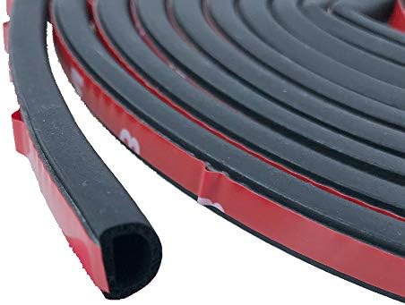 HOMES1 4 Meters Small D Type Noise Insulation Car Sound Insulation Auto Sound Deadener Car Door Engine Hood Trunk Decor Soundproof Tape