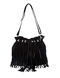 Zeagoo Womens Faux Suede Fringe Tassels Cross-body Shoulder Bag